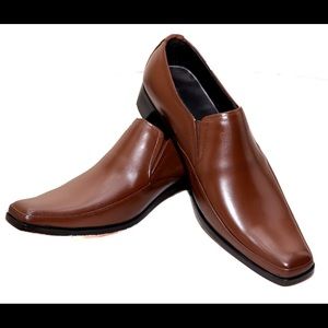 100%  LEATHER HANDMADE MEN  SLIP-ON LOAFERS SHOES